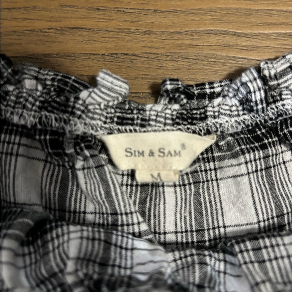 Plaid Ruffle Women's Top - Picture 3 of 4